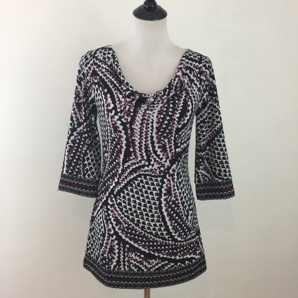 White House Black Market Draped Neck Tunic Top